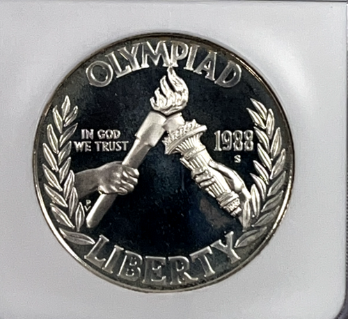 1988-S Seoul Olympic Torch Commemorative Silver Dollar : NGC PF69 Ultra Cameo - Picture 3 of 4