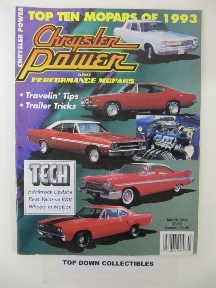 Mopar Chrysler Power & Performance Mopars Magazine March1994  Top Ten Mopars