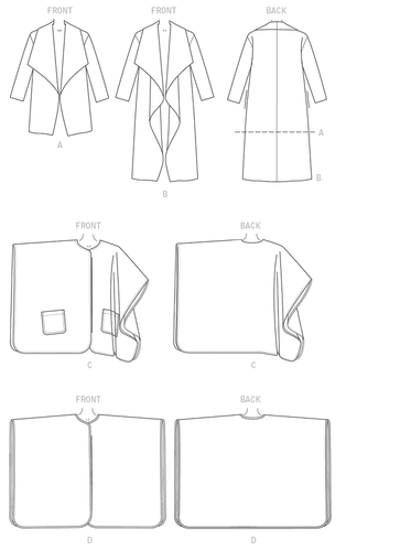 Butterick Fast & Easy CUCIRE PATTERN B6250 Misses giacca, cappotto e avvolgente - Foto 6 di 7