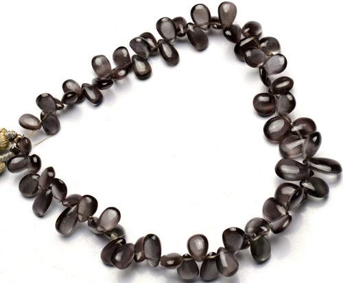 Natural Chrysoberyl Cats Eye Smooth 6x4 to 10x7mm Size Pear Shape Bead 8.5" - Picture 4 of 7