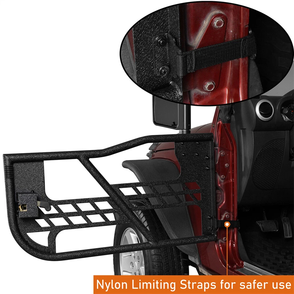 Hooke Road para Jeep Wrangler JK 2007-18 2 puertas tubo media puerta + espejo retrovisor Foto 4 de 4