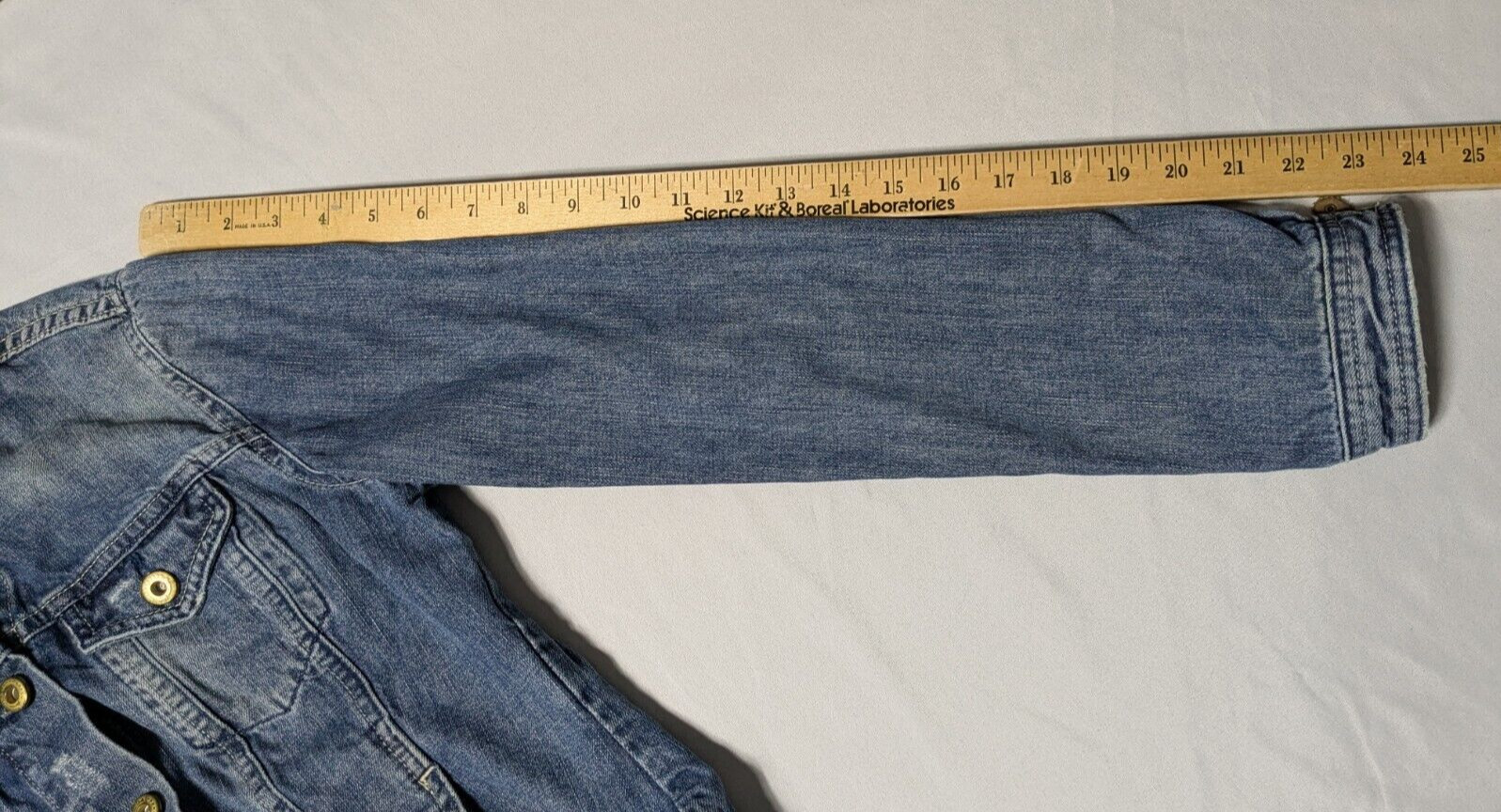 MASSIMO DUTTI Women Large (34) Blue Jean Denim Trucker Jacket thumbnail 12