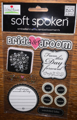 SOFT SPOKEN 3D BRIDE GROOM Wedding Love Cherish Alway Forever Scrapbook Sticker
