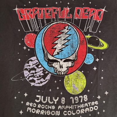 Grateful Dead Shirt Mens Small S Black 1978 Tour Skull Dead Head Rock Music NWT