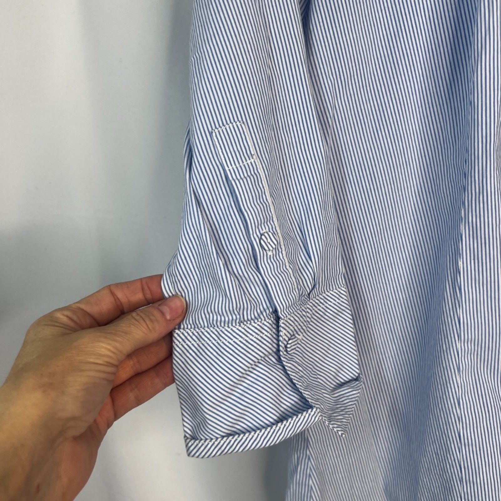 Talbots Pin Striped 3/4 Sleeve Ruffled Neckline B… - image 6