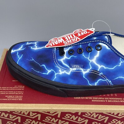 Vans Authentic Lightning Black Blue Mens Size 11.5 Skate 