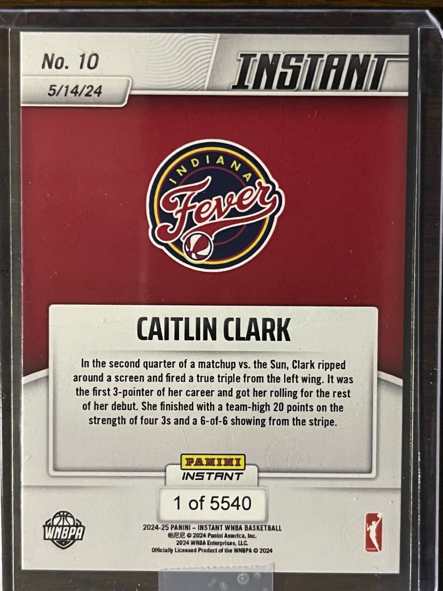 2024 Panini Wnba Instant #10 Rc Caitlin Clark Wnba Debutto