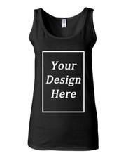 Junior Add Your Own Text and Design Custom Personalized Sleeveless Tank Tops