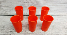 6 Vintage Tupperware 9 oz Orange Tumbler Set NEW NOS