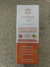 Green People/Pineapple🍍 Magnesium Liquid drops/1100mg/4Fl. Oz / Best By 01/2026