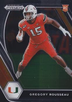 Greg Rousseau 2021 Panini Prizm Draft Picks Collegiate #144 Miami Hurricanes