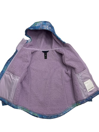 NWT All In Motion Girl's Soft Shell Jacket Sherpa Size XS (4/5) Tie Dye Purple - Picture 6 of 12