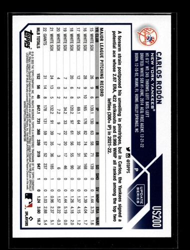 2023 Topps Update #US200 Carlos Rodon (NM+)(BAS) - Bild 2 von 2