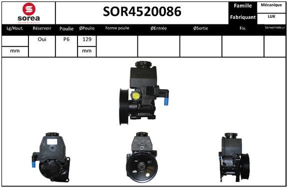 Pompe hydraulique SNRA SOR4520086 haute précision pour direction Sprinter 3-t