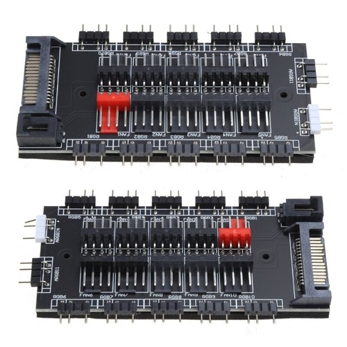 PWM & RGB LED Controller PC Fan Hub 10 Ports 12V 4pin/3 Pin Cooling & 5V 3Pin - Picture 5 of 8