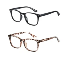 2 Pair Mens Unisex Blue Light Blocking Reading Glasses  Anti Blue Light Readers