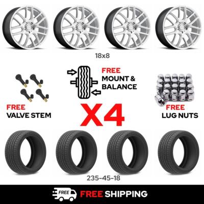 VISION 18 Inch Aluminum Wheel Tire Set Hyper Silver for Hyundai