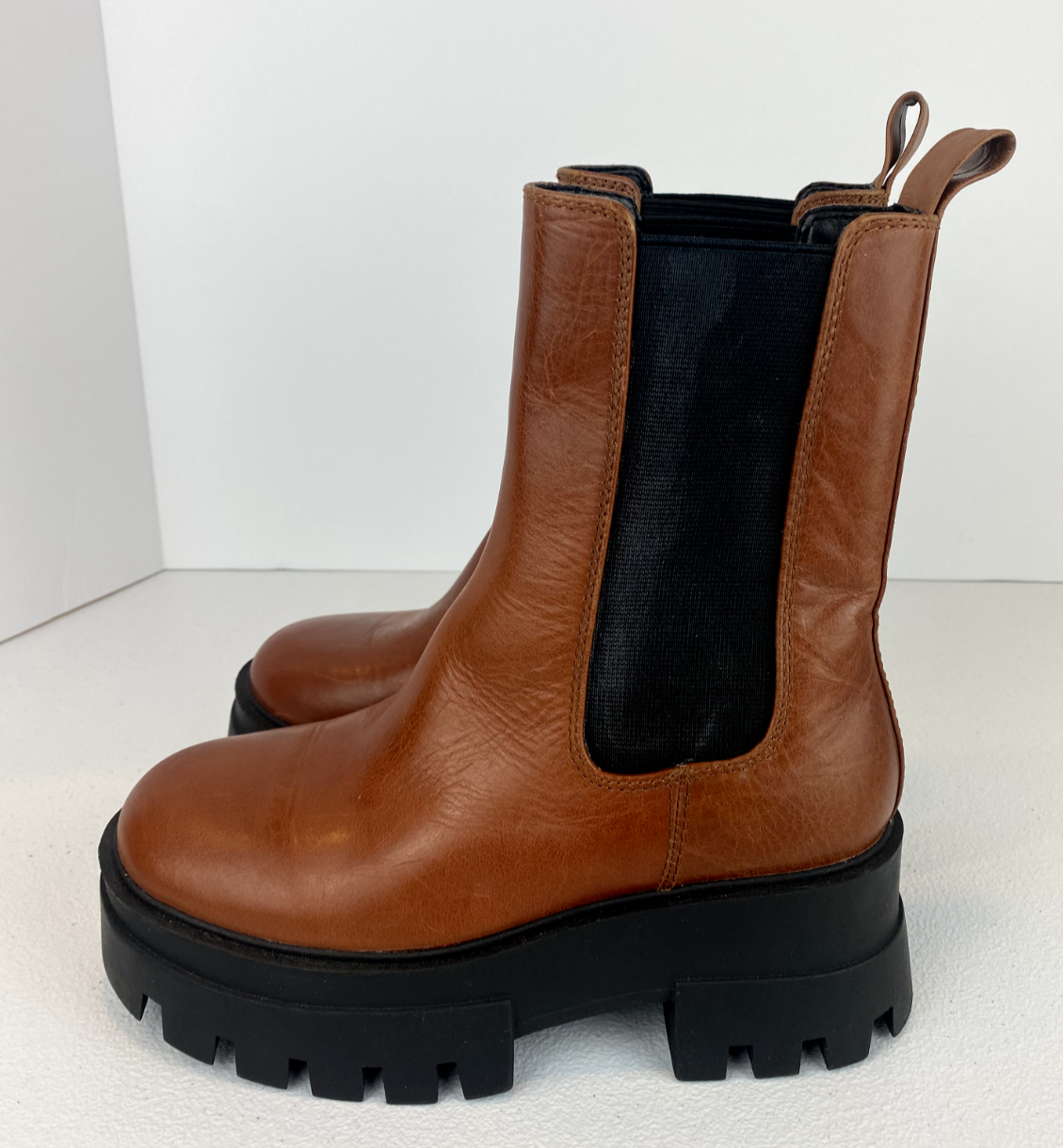 SAOLA Stivali Gianni Bini Downtown in pelle Chelsea suola grossa plateau 6 5 m stravaganti