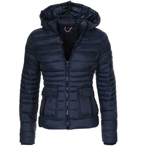 Ladies Quilted Padded Winter Jacket Bubble Puffer Zip Thick Warm Coat Outwear - Picture 18 of 21