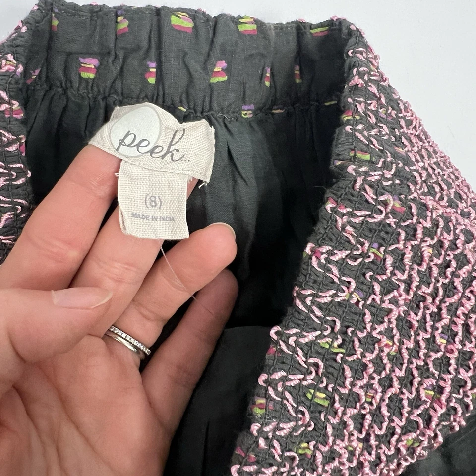 Falda Pixie Peek Niños Niña Talla 8 Gris y Rosa Calada Forrada En Capas Algodón Nueva con Etiquetas Foto 2 de 4