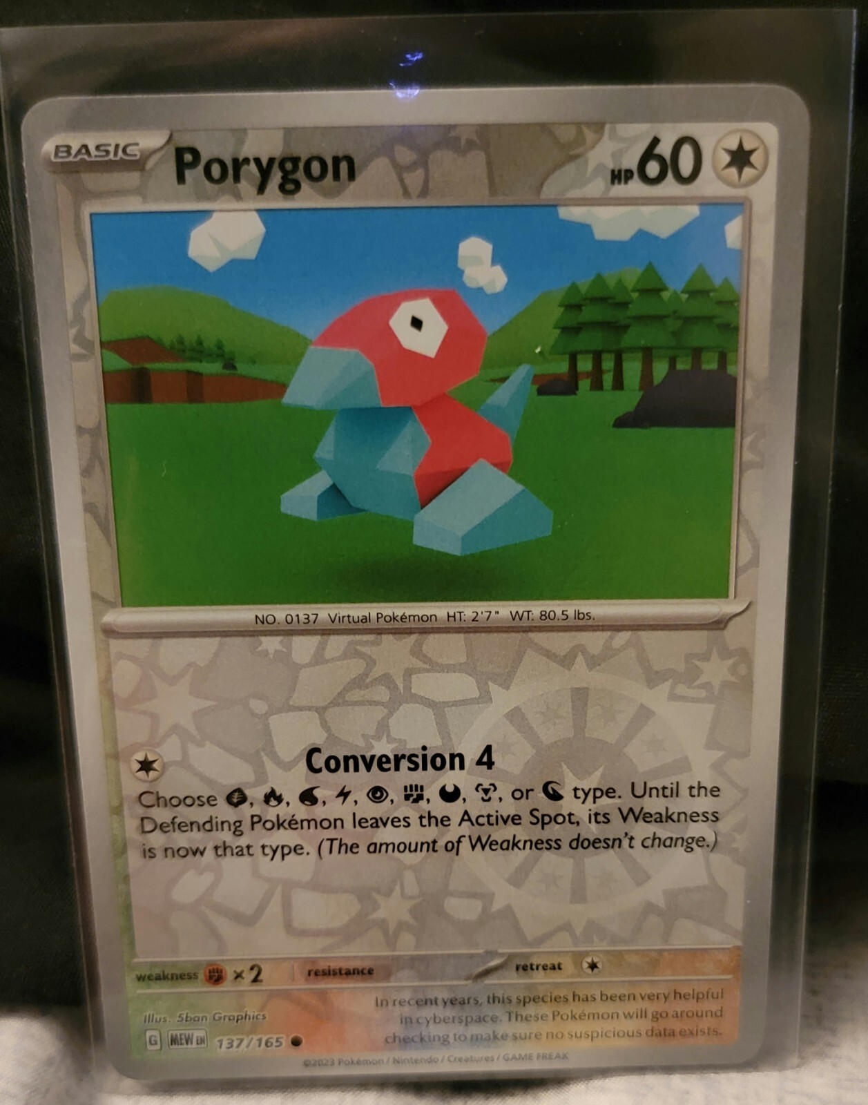 Pokemon TCG Card Porygon 137/165 Scarlet and Violet 151 Common Reverse Holo NM