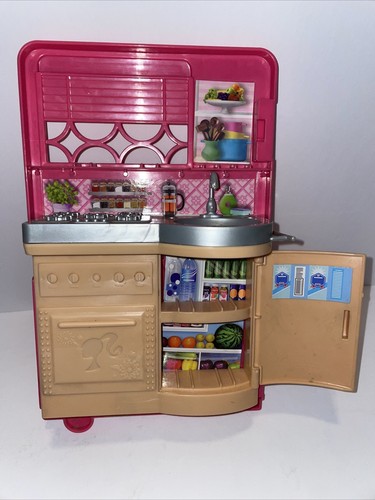 Barbie Glam Pop Up Camper Van RV 2014 Replacement Part Kitchen Back Door Pink - Picture 2 of 3