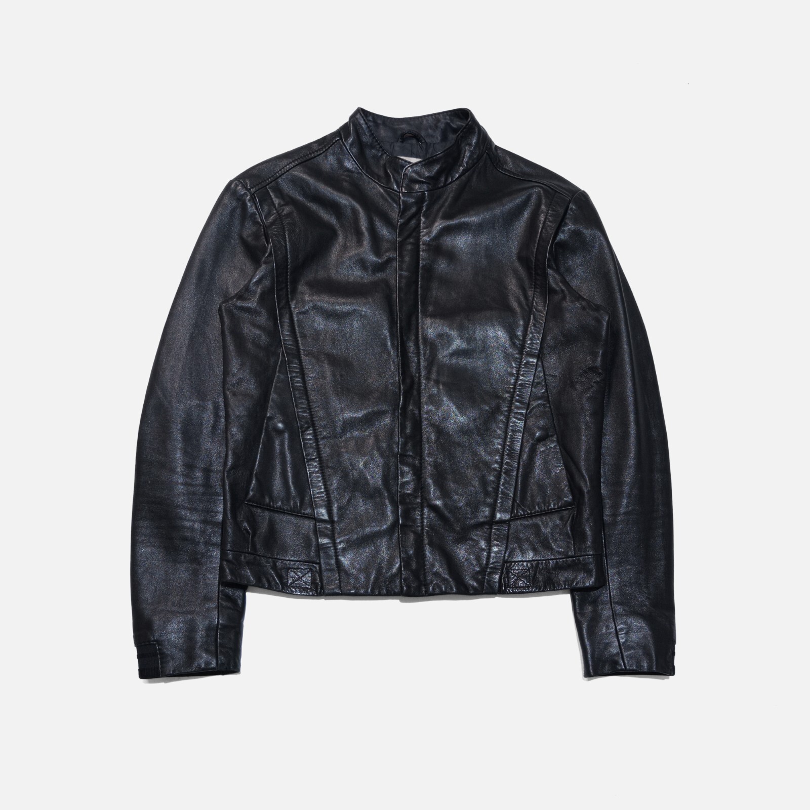 sample adidas slvr lamb leather biker jacket M RARE AVANT GARDE GENUINE LIMITED image 4