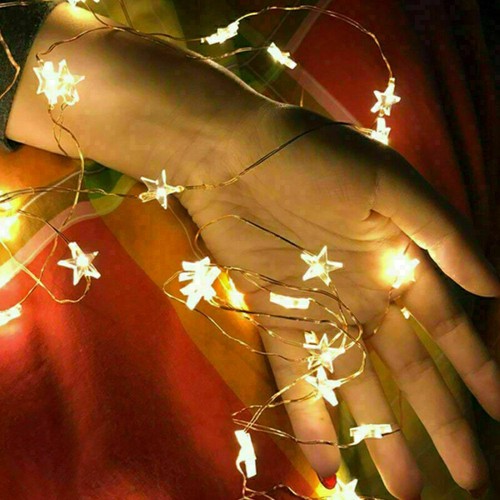 20/30/50 LED Star Fairy String Lights Indoor Battery Wedding Party Bedroom Decor - Picture 4 of 14