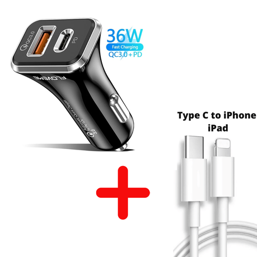 36W Fast Charging Car Charger PD 3.0 USB Type-C Cigarette Lighter Adapter Cables - Zdjęcie 13 z 18