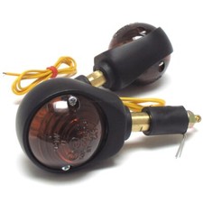 Lenkerendenblinker Progress-Line Ochsenaugen schwarz, getöntes Glas, E-geprüft