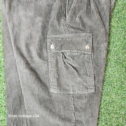 Timberland Pants Mens 40 Green Corduroy Cargo Pleated Straight Leg High Rise - Picture 17 of 17
