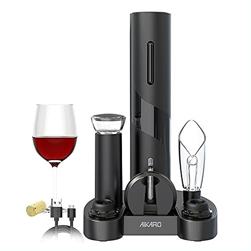 AIKARO - Cavatappi Elettrico per Vino Apribottiglie Automatico (Set con (h4C)