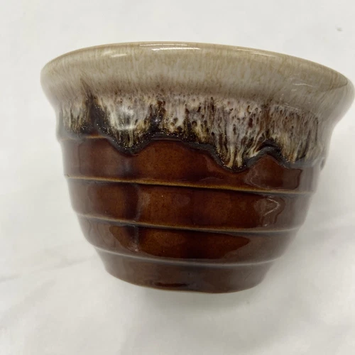 Western Monmouth Maple Leaf USA Brown Drip Glazed 5” Stoneware Bowl