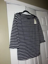NEW A New Day womens blue/white striped t shirts size large new with tags
