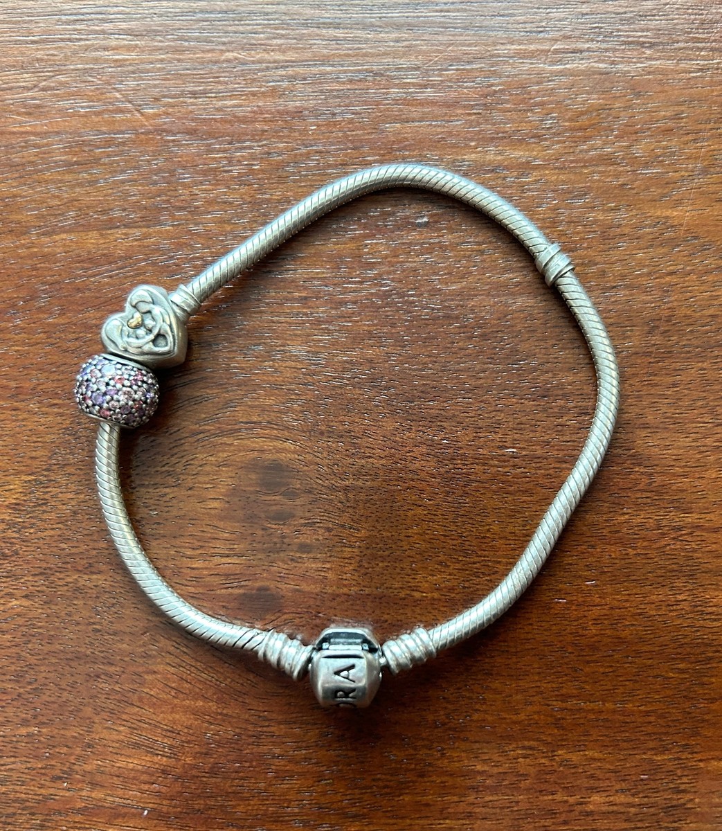 Sterling Silver 925 PANDORA Charm Bracelet Heart of the Family