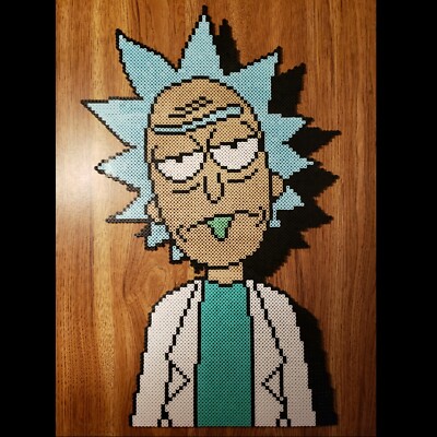Rick and morty rick sanchez perler bead pixel art justin roiland adult swim 