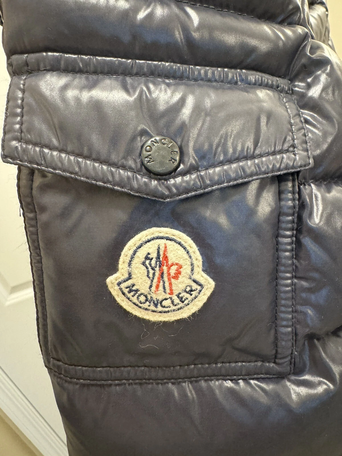 ❤️AUTENTICO PIUMINO MONCLER BLU BADY CON CAPPUCCIO STACCABILE TAGLIA 2 $1640 vendita al dettaglio❤️