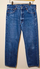 Levi  s 501 Men  s Blue Medium Wash Denim Jeans Straight Leg Button Fly 90s