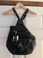 Handcrafted, Genuine Leather, Black Backpack Purse