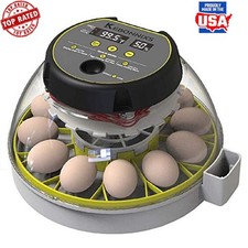 12-Egg Incubator W/ Humidity Display Egg Candler Auto Turner Chick Hatching New