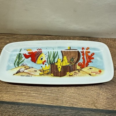Könitz Porzellan Platte Schumann Reisen Fisch Kunst-Edition Keramik Deko Vintage
