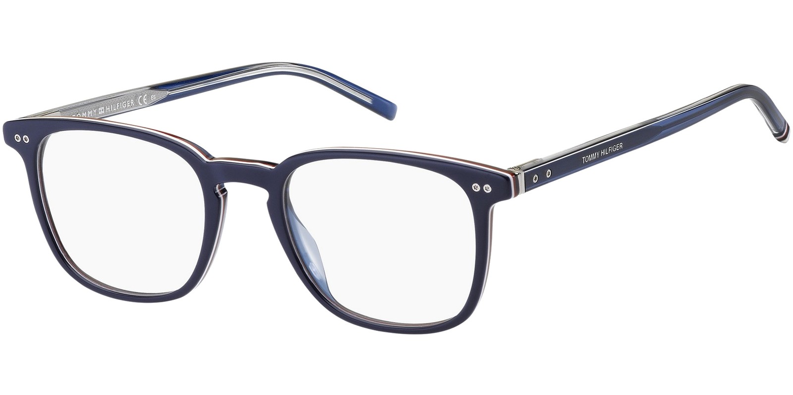 Tommy Hilfiger Mens Blue Square Eyeglass Frames w Keyhole Bridge TH1814 0PJP 51 9690₽