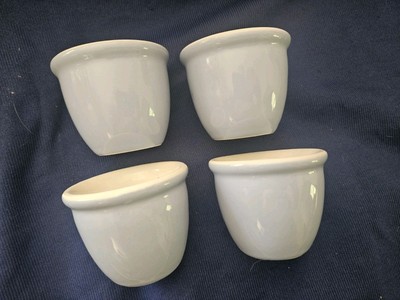 Vintage 4 HALL Light Blue Ramekin Custard Pudding Egg Cups