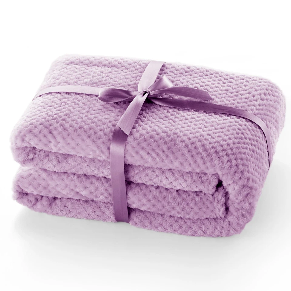 DecoKing- Coperta in microfibra, pile morbido, Tessuto, 70 x 150 cm, Viola dpcc - Immagine 3 di 4