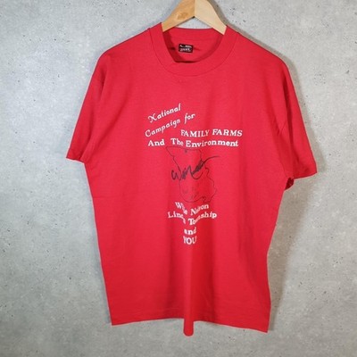 Vintage Fruit Of The Loom 1985 Willie Nelson Family Farms T-Shirt Herren Large rot