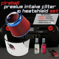 Reusable Cold Air Intake Filter and Heat Shield Kit Universal for Mitsubishi