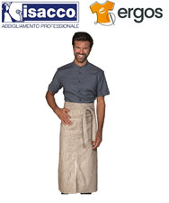Isacco GREMBIULE MIKONOS Spacco Natural Unisex Lungo Tasca Catering Ristorante