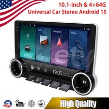 4 64G 2 DIN 10.1" Car Stereo Radio Carplay Android 15 GPS Navi Touch Screen CAM