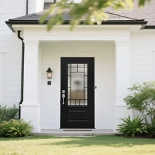 36x 80in Fiberglass Exterior KD Door, 4-9/16" Jamb Entry Door with Brickmould