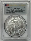 2024 (P) $1 American Silver Eagle Star Privy PCGS MS70 - FDOI